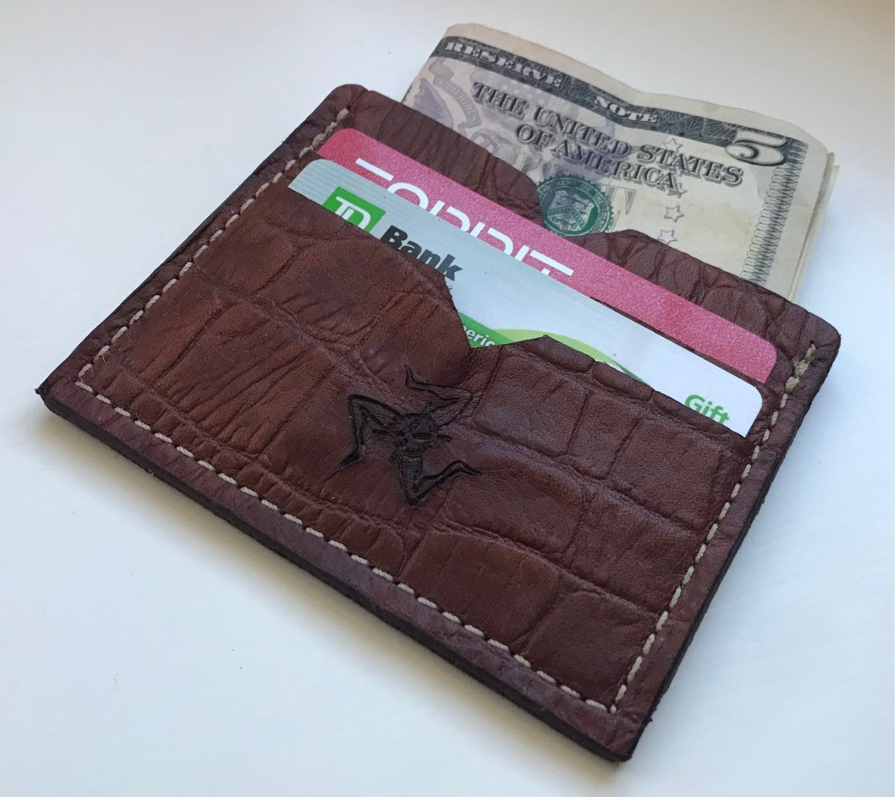 Horizontal Money Card Case Brown