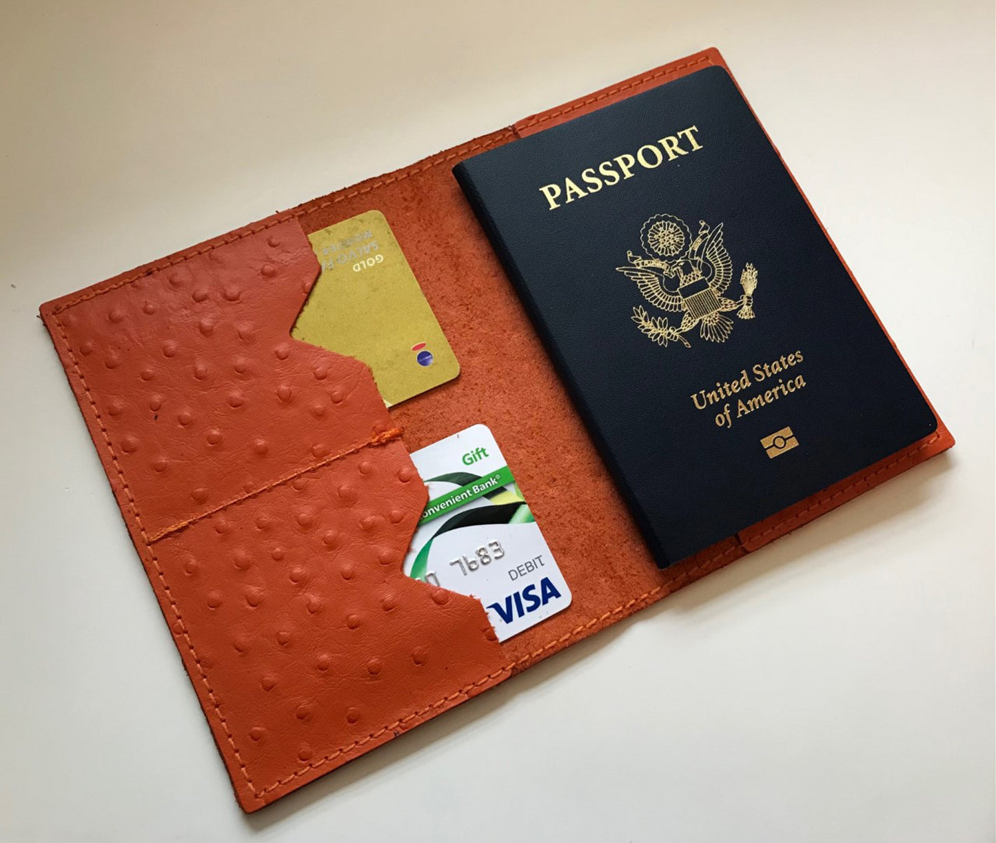 Passport Holder Orange Wallets