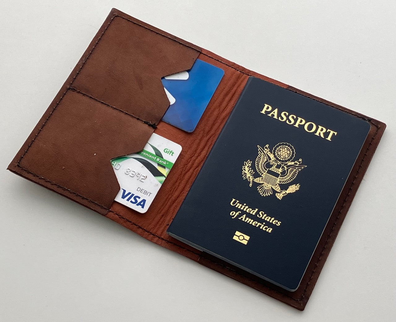 Passport Holder Brindle Cowhide Brown