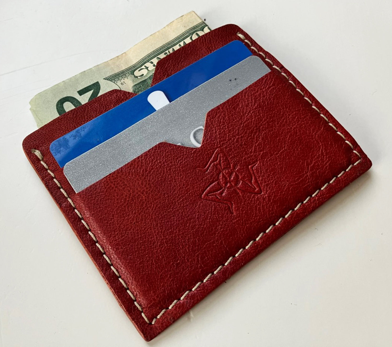 3 pocket horizontal store leather card wallet